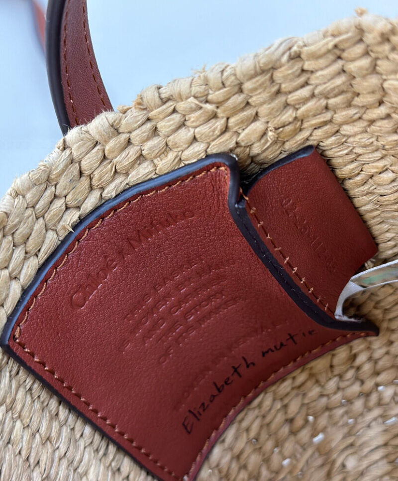 Chloe Small Horse Medal Basket In Natural Fibers